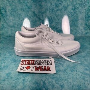 Vans Old Skool True White Men's Retro Low Top Canvas Skate Shoes Size 10